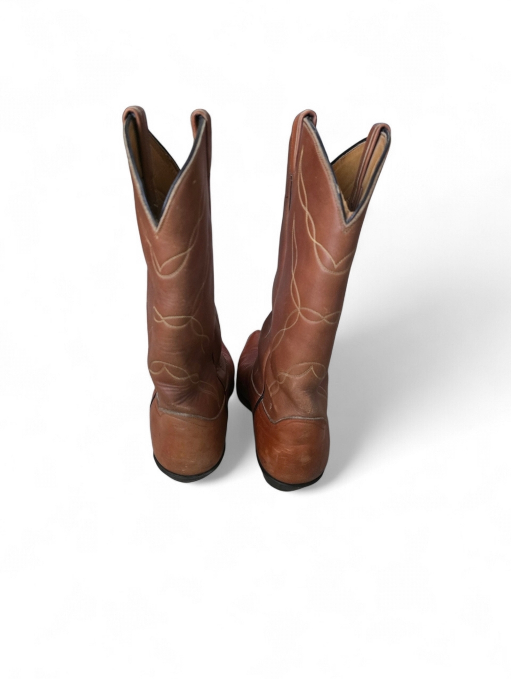 Vintage Tony Lama Cowboy Boots Men's 9E Wide USA Made Cognac Leather Western - Picture 4 of 12